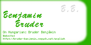 benjamin bruder business card